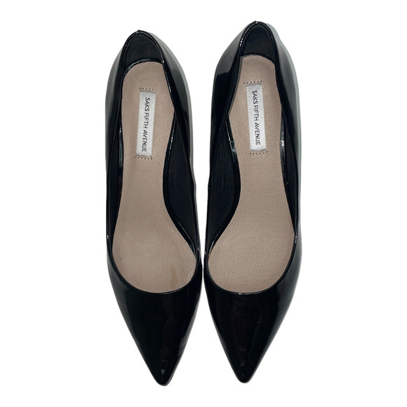 Saks Fifth Avenue Shoes - NWT Women's Saks Fifth Avenue Black Patent Leather Kitten Heels 9